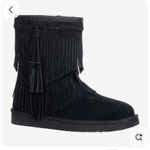 ❤️ Rare!! Brand New!! UGG Koolaburra Cable Fringe Boots Black 10 Retail $200!!